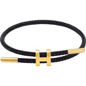 Luxury H Shape Buckle Bracelet - Polished 18k Gold-Plated Women's Jewelry